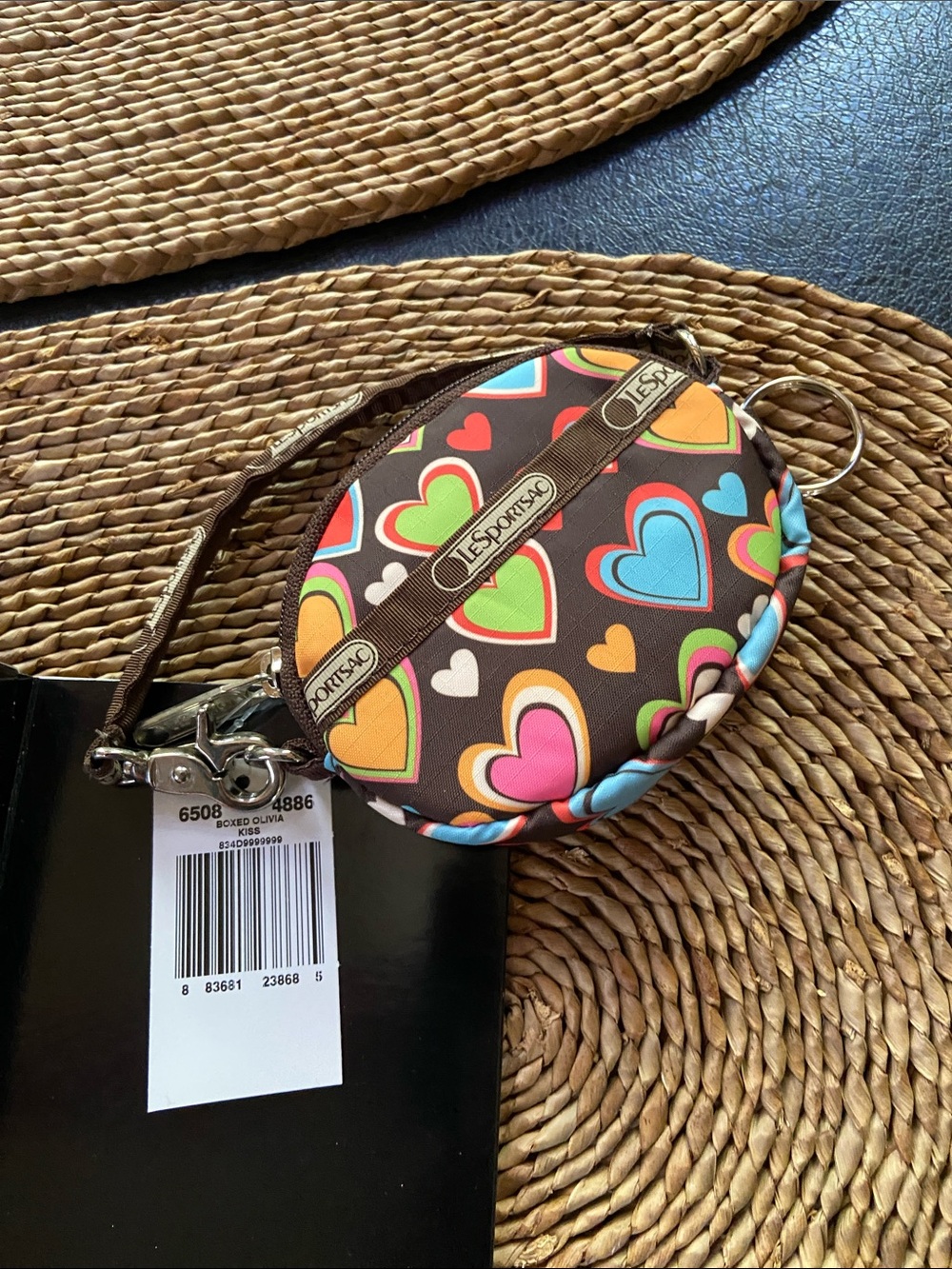 LeSportsac Keys + Coin Pouch with Multicolor Heart Print - Picture 2 of 5